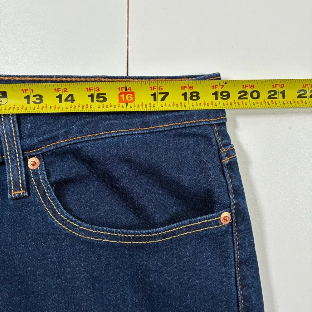 NEW Levi's 514 Straight Jeans 38x30 Blue Dark Wash Denim Stretch Tag 36x30 READ